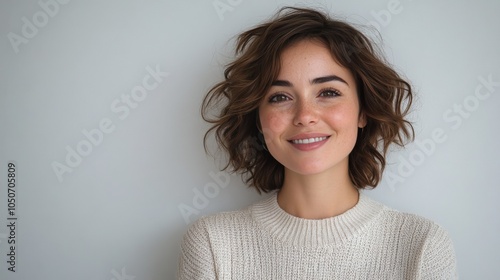 Smiling Woman with Natural Beauty