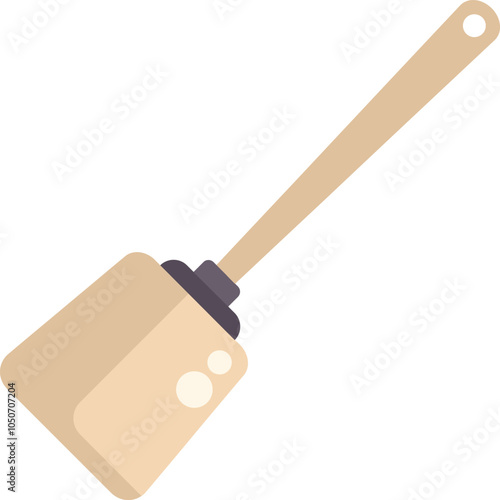 Toilet plunger is laying on a white background, ready to be used by a plumber