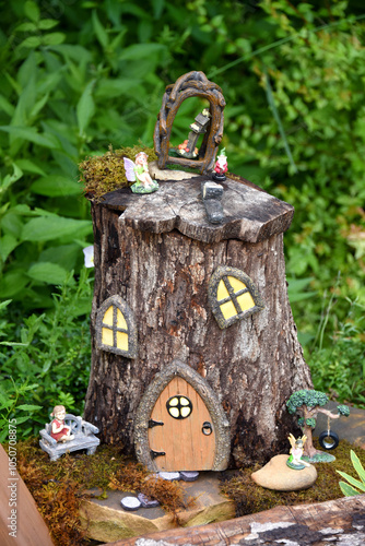 Obraz na plátně Fairy Garden on Flowering Bridge