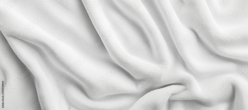 Obraz premium white cotton fabric towel texture abstract background, Ai