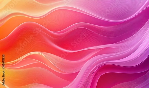 Elegant Color Gradient Abstract Background with Pink, Red, and Coral Wavy Lines, Blurred and Textured for Graphic Design, Luxury, and Template Use, Generative AI