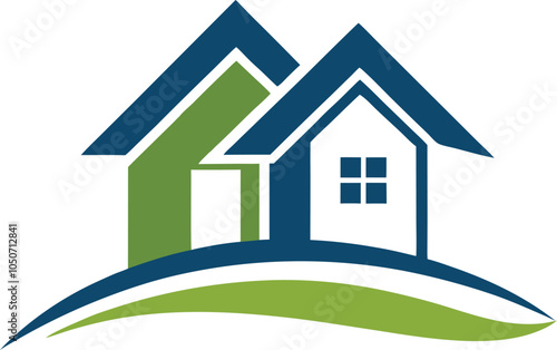 Dream Homes: A symbol of homeownership, representing security, family, and community. This stylized logo features two houses nestled on a green hill, conveying a sense of growth and prosperity.