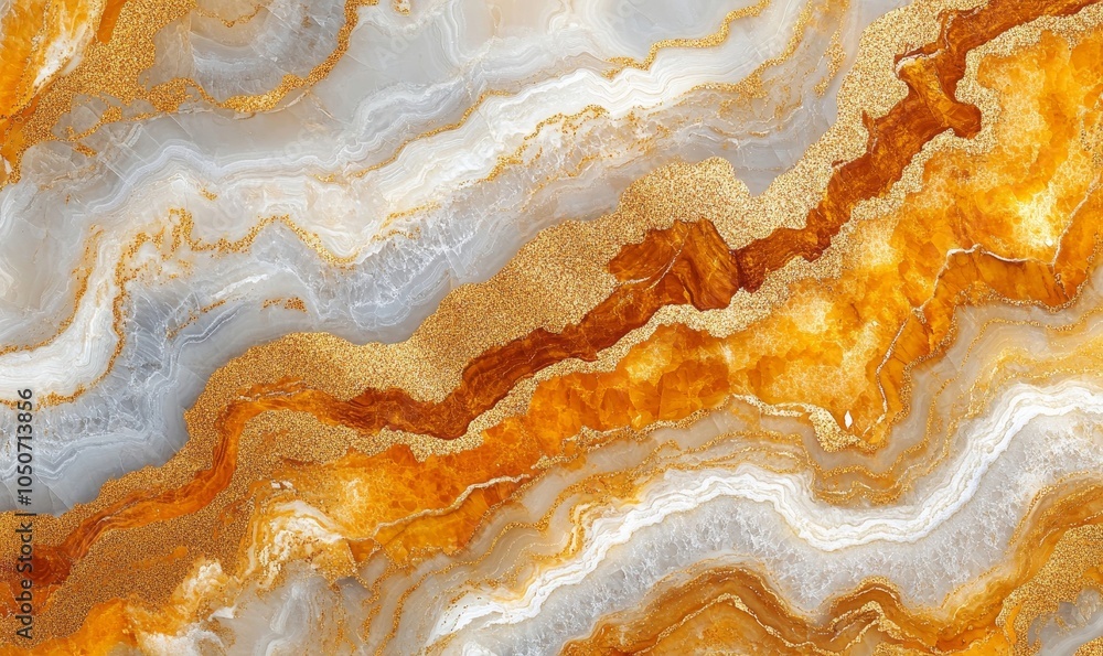 Fototapeta premium Golden Marble Pattern Texture Background with Shine and Intricate Veining - Elegant and Luxurious Design Element for Artistic and Interior Design, Generative AI