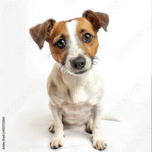 A playful Jack Russell Terrier captured mid-jump on a light background, embodying the breed's signature agility and enthusiasm.