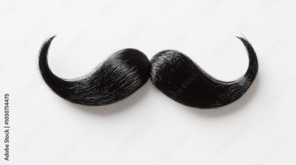 Black Mustache Isolated on White Background Costume Accessory Facial Hair Black Mustache Isolated on White Background Costume Accessory Facial Hair