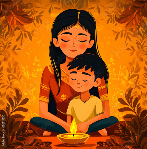 Bhai Dooj Brother Sister Indian festival illustration background Bhai Dooj celebration post photo