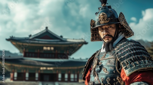 Korean Warrior in Traditional Armor