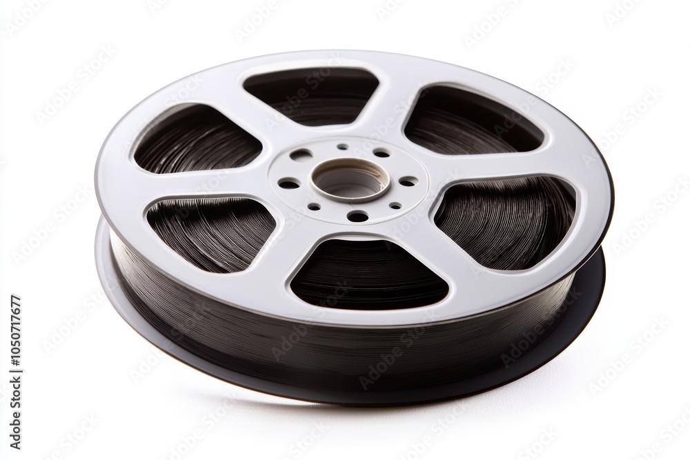 Obraz premium A classic film reel, coiled neatly, perfect for highlighting cinema and vintage media