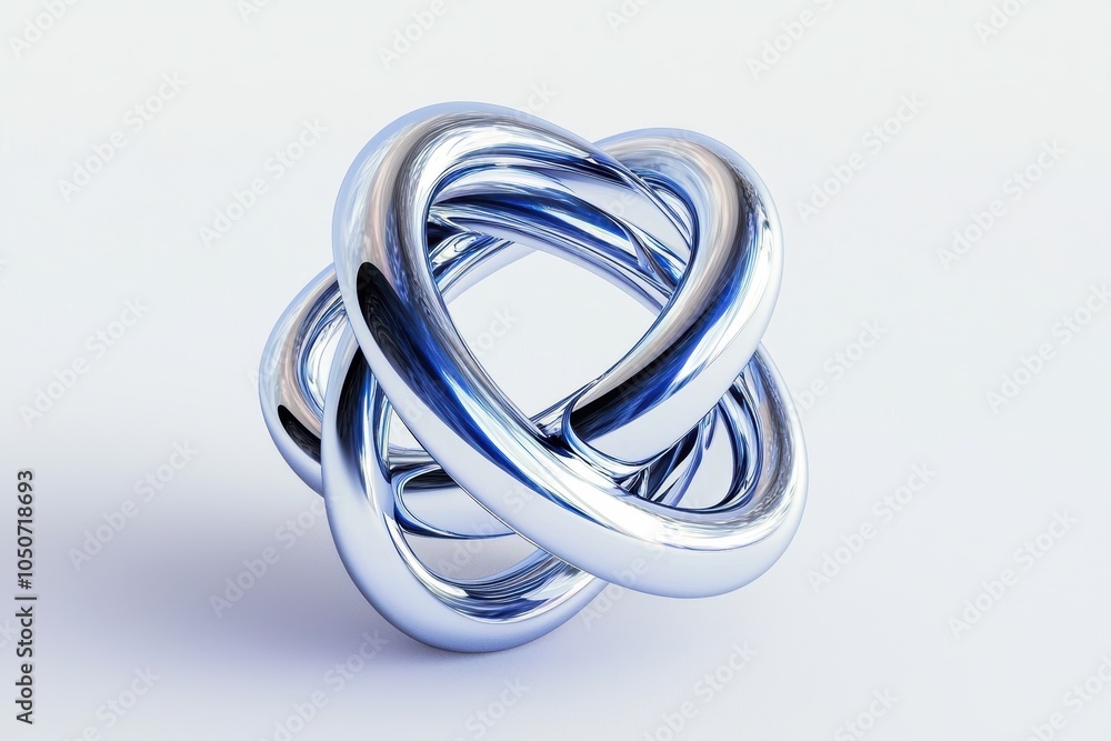 Fototapeta premium A delicate paperclip bent into a spiral shape, isolated to show its metallic texture and simplicity