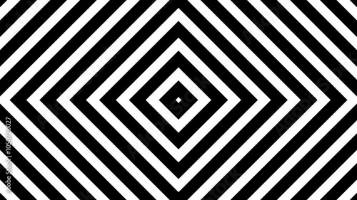 Hypnotic geometric square black and white lines looping animated background