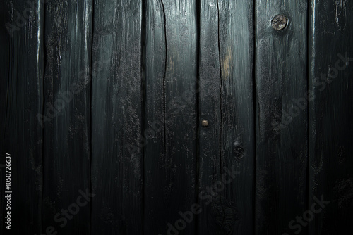 Dark wooden planks create a textured background, inviting a sense of mystery and depth in the room. Generative AI