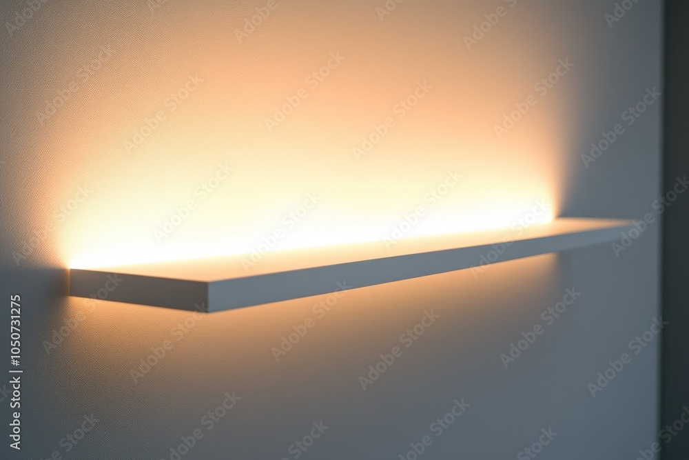 Minimalist Shelf with Soft Ambient Lighting Minimalist Shelf with Soft Ambient Lighting