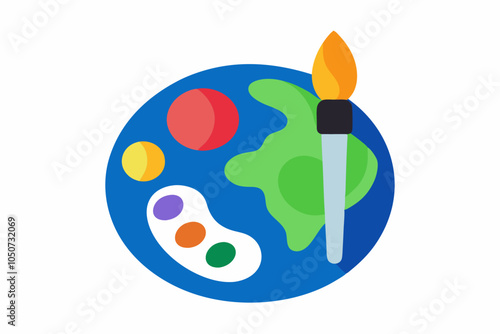 World Arts Day Palette and Brush Vector Illustration