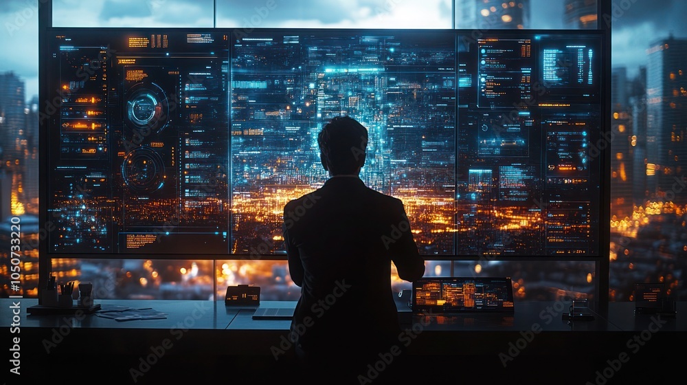 Business network connection, Teamwork, Businessman working with digital device on smart city. Digital technology Business network connection, Teamwork, Businessman working with digital device on smart city. Digital technology