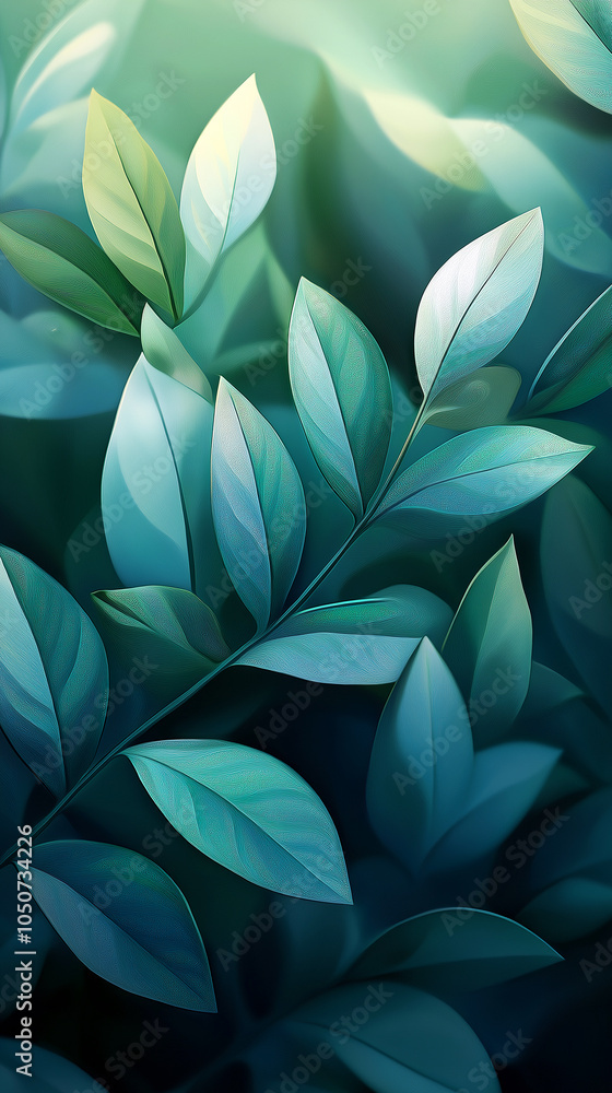 A leafy green plant with a blue background A leafy green plant with a blue background