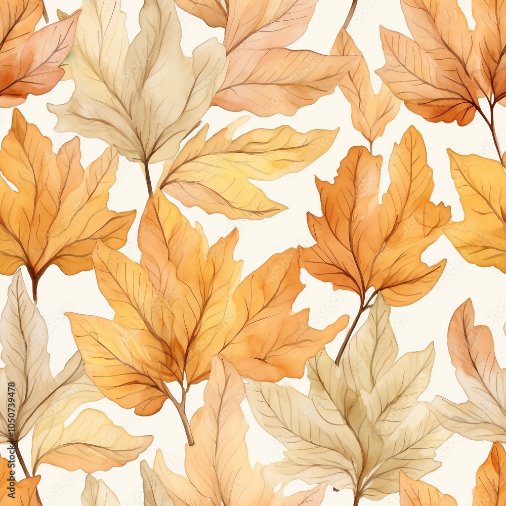 seamless pattern with autumn trees and leaves seamless pattern with autumn trees and leaves
