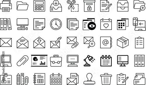 Office and Business Icon Set Office Items Icons Collection