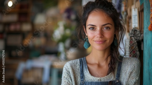 Wallpaper Mural Female business owner looking at the camera in her shop, Generative AI Torontodigital.ca