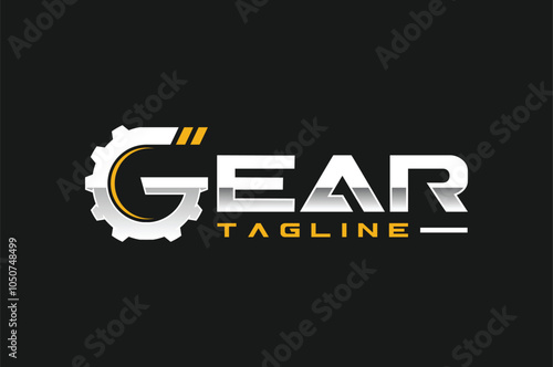 letter G gear text logo