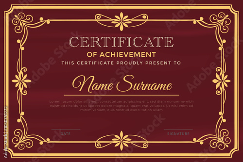 New Certificate of Achievement Template Design