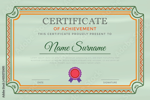 New Certificate of Achievement Template Design