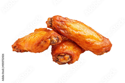 Crispy golden Three chicken wings.