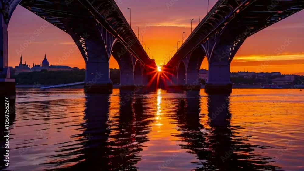 The view under the bridge with the sun setting in the afternoon produces beautiful shadows