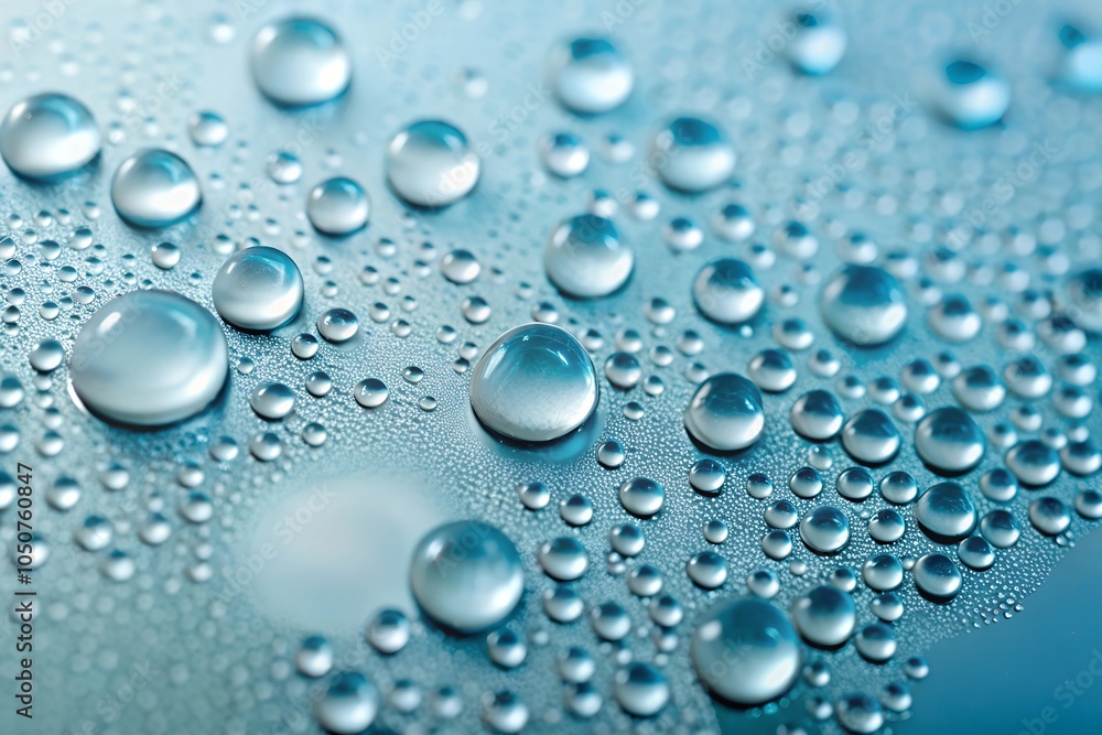 Close-up of multiple water droplets scattered across frosted glass, forming a calming and cool background. Great for refreshing designs. Close-up of multiple water droplets scattered across frosted glass, forming a calming and cool background. Great for refreshing designs.