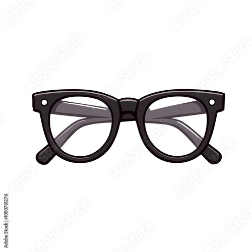 Black hipster glasses vector illustration, retro eyewear icon  