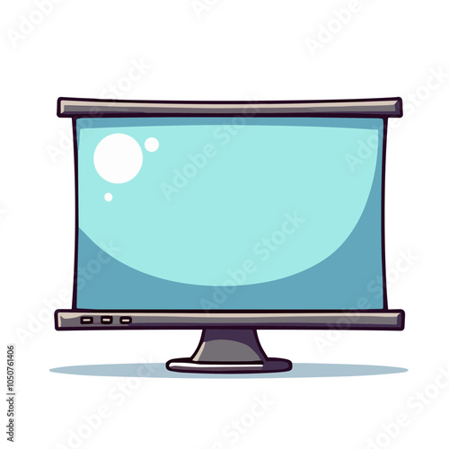 Modern vector projection screen illustration in blue tones  