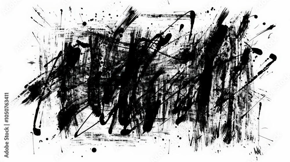 hand drawn ink brush, black grunge on white hand drawn ink brush, black grunge on white