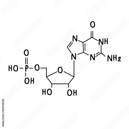 chemical structure of Guanosine monophosphate.svg