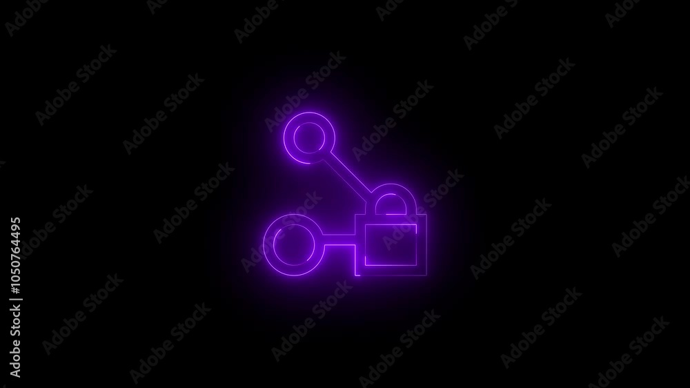 Neon companion device framework icon glowing black background animation Neon companion device framework icon glowing black background animation