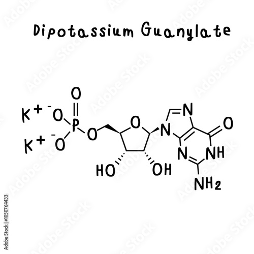Flavor enhancer Dipotassium Guanylate.svg