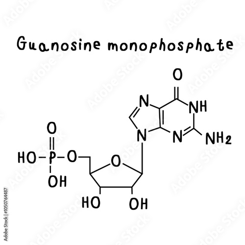 Flavor enhancer Guanosine monophosphate.svg