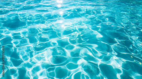 The image is of a body of water with ripples and waves. The water appears to be calm and clear, with a blue tint