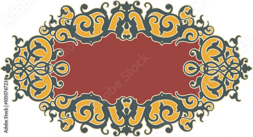 Vector floral ornamental frame, vintage panel in Oriental, Turkish, Arabic style, great for wedding decorations, greeting cards, invitations, banners, logos, labels, vinyl and laser ready.