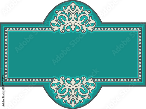 Vector floral ornamental frame, vintage panel in Oriental, Turkish, Arabic style, great for wedding decorations, greeting cards, invitations, banners, logos, labels, vinyl and laser ready.