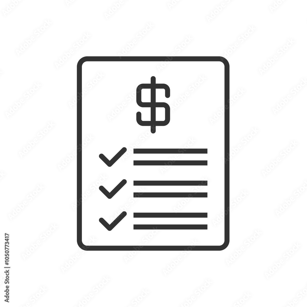 Money Document Icon - Invoice Receipt icon Money Document Icon - Invoice Receipt icon