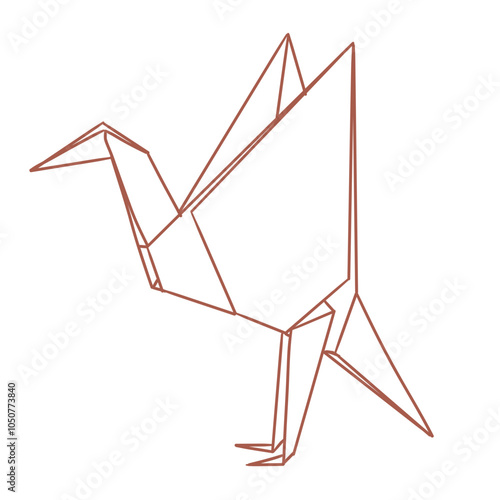 origami paper_flamingo illustration