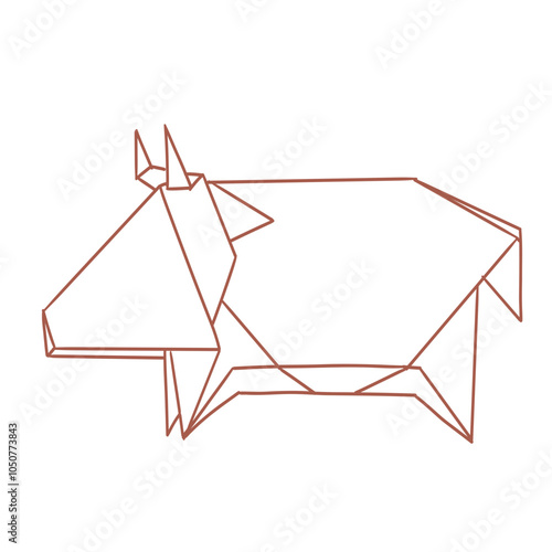origami paper_bull illustration