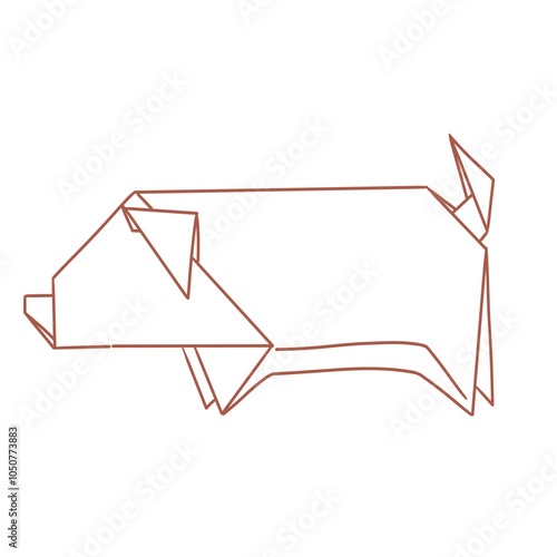 origami paper_pig illustration