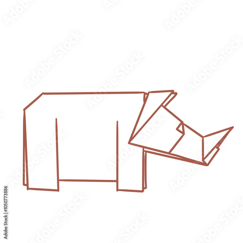 origami paper_rhino illustration