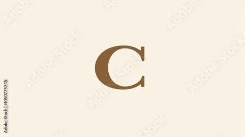  logo design featuring the letter "C" combines rich brown and luxurious gold 