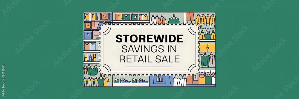 Obraz premium Storewide Savings in Retail Sale Colorful Flat Illustration for a Big Sale Event 