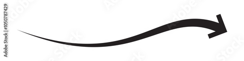 Long curved arrow icon vector. long arrow vector. flat style Arrow symbol. arrow on a white background. vector illustration.