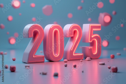 creates new year template hanging numbers website social media ads