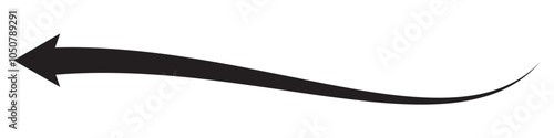 Long curved arrow icon vector. long arrow vector. flat style Arrow symbol. arrow on a white background. vector illustration.