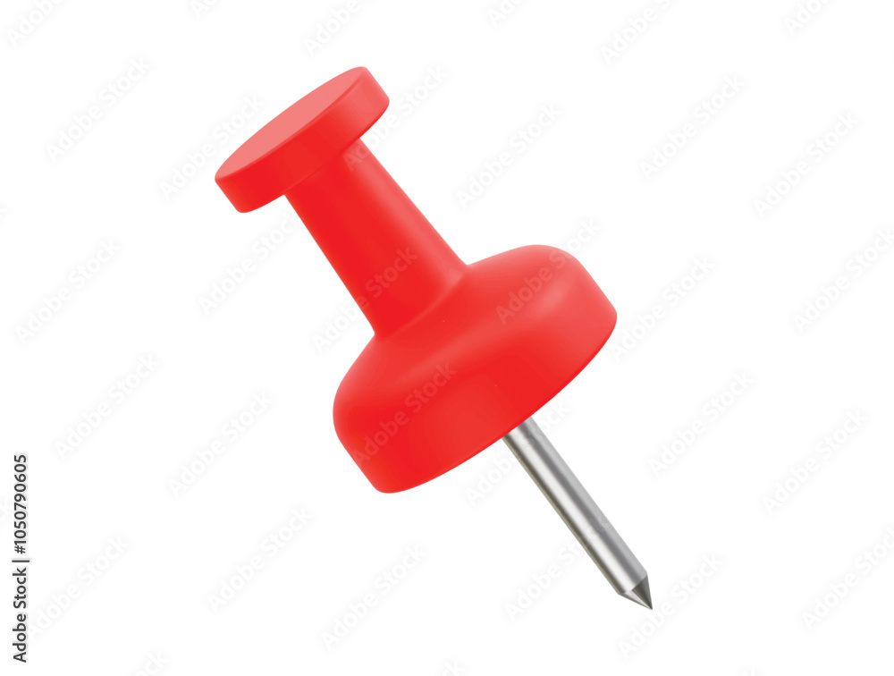 Red push pin icon 3d illustration render Red push pin icon 3d illustration render