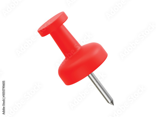 Red push pin icon 3d illustration render